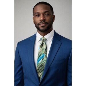 Garcia‎ Last Chance Collection 61 Men's Silk Tie Abstract Green Blue Design